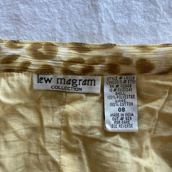 Vintage Lew Magram Collection Leopard Animal Print Sheer Skirt Midi Sz 8 Lined - Picture 3 of 7
